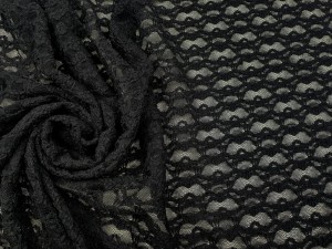 Miękka Elastyczna Koronka Czarna Wzór Kwiaty XMZY-KJ3456/2 BLACK