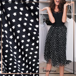 Siatka Tiul z haftem z dodatkiem  bawełnianych gwiazdek  NB52717/00002