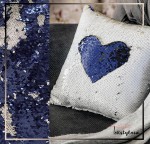 Cekiny Na Kobaltowej Siateczce Tiul LIYF-10744/02 Cobalt