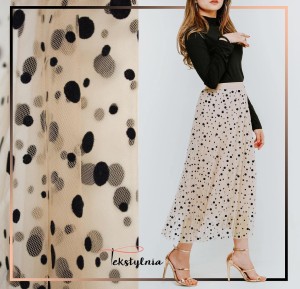 KAMEL SIATKA TIUL WOAL Z FLOKIEM CZARNE GROSZKI JH9732/000001/CAMEL