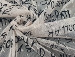 Siatka Tiul Jasno Beżowa z Czarnymi Literkami MXHXMX1182NU