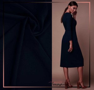 TKANINA LEJĄCA ODZIEŻOWA NICOLA GŁADKA ATRAMENTOWY GRANAT GRA1