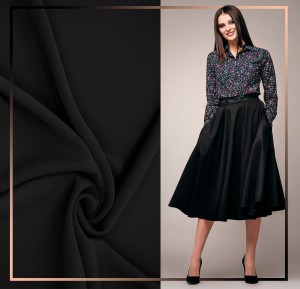 TKANINA LEJĄCA ODZIEŻOWA NICOLA GŁADKA CZARNY