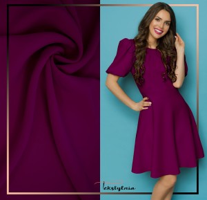 TKANINA LEJĄCA ODZIEŻOWA NICOLA GŁADKA WIŚNIOWY