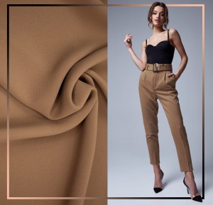 TKANINA LEJĄCA ODZIEŻOWA NICOLA GŁADKA  CIEMNY BEŻ