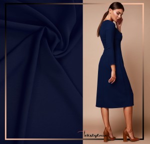 TKANINA LEJĄCA ODZIEŻOWA NICOLA GŁADKA CIEMNY GRANAT