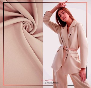 TKANINA LEJĄCA ODZIEŻOWA NICOLA GŁADKA RÓŻ BRZOSKWINIOWY