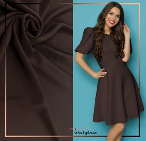 TKANINA LEJĄCA ODZIEŻOWA NICOLA GŁADKA CIEMNY BRĄZ