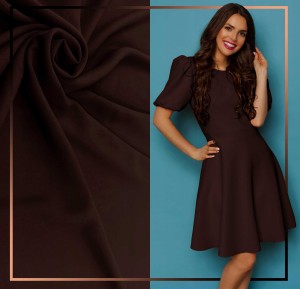 TKANINA LEJĄCA ODZIEŻOWA NICOLA GŁADKA CIEMNA CZEKOLADA