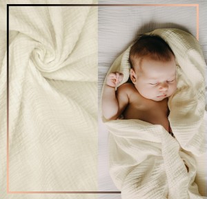 Tkanina Muślin Dwustronny Bawełniany Śmietana