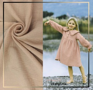 Tkanina Muślin Dwustronny Bawełniany Cappuccino