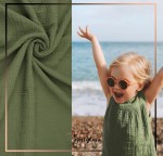 Tkanina Muślin Dwustronny Bawełniany Khaki