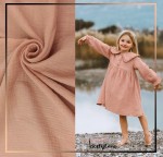 Tkanina Muślin Dwustronny Bawełniany Pudrowy Róż