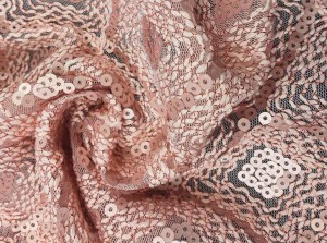 Cekiny Na Różowej Siateczce Tiul Wzór Romby Świecąca Nitka ITO-7314A PINK