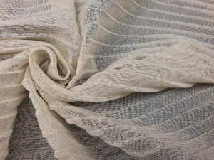 Tkanina Plisowana Brokatowa Na Siateczce Jasny Beż XM37496/00001 LIGHT BEIGE