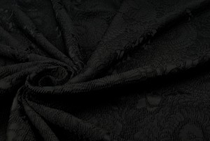 Elegancka Tkanina Wizytowa Żakardowa Czarna Wzór Kółka EM 10229 V.2 BLACK