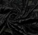 TKANINA WYPALANKA CZARNA WZÓR LIŚCIE Z FLOKIEM DS 07-2168 V.152 BLACK