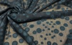 Tkanina Szyfon W Kropki Grochy Z Srebrną Nitką WTWF1516/ JEANS DRUK PRZEFARB (CZAS REALIZACJI DO 3 DNI!)