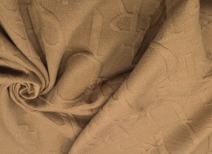 Dzianina Wzór Literki Na Ciemno Beżowym Tle DUTUN10751/BE