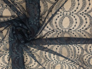 ORGANZA HAFTOWANA WZÓR KÓŁKA BE958600/JEANS DRUK PRZEFARB (CZAS REALIZACJI DO 3 DNI!)