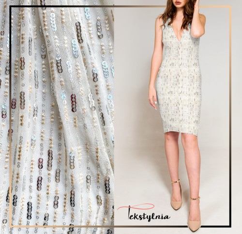 SIATKA HAFTOWANA W KOLORZE JASNEGO BEŻU Z HAFTEM ORAZ SREBRNYMI CEKINAMI (WTWF0390/IVOR)3