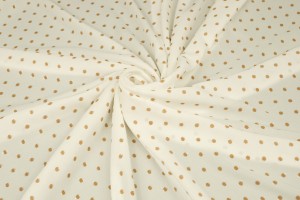 Tkanina Szyfon Krepa z Lureksem Beżowe Groszki Kropki CC5403/000C/2