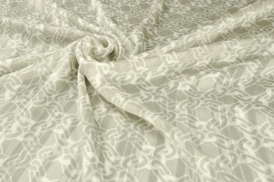 Tkanina Szyfon Drukowany Łańcuchy z Paskiem Satynowym IO5490/00BEIG