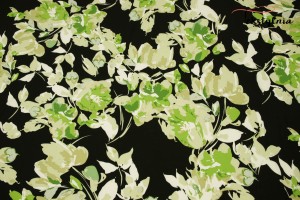 Tkanina Wiskoza Wiskozowa Zielone Kwiaty  MQMT XII9 c5