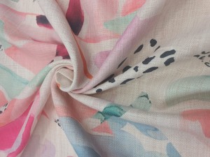 TKANINA SUKIENKOWA KOLOROWE ESY FLORESY LE MODE/ANNA/23045/PINK/ORANGE