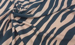TKANINA WISKOZA KREPKA BEŻOWO BRĄZOWO CZARNA ZEBRA MQB24151/0002