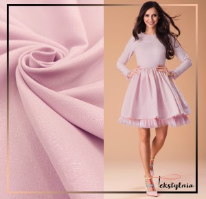 Elegancka Tkanina Żakardowa Różowa Z Srebrną Ozdobną Nitką ER 30548 V.27