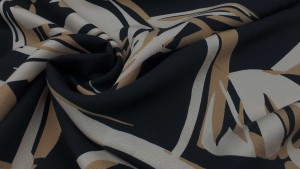 TKANINA WISKOZA WZÓR BRŻOWE ESY FLORESY NA CZARNYM TLE ID558/0000002