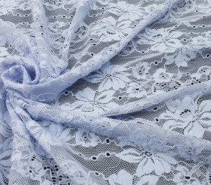 Tkanina Koronka Ażurowa Ozdobna Błękitna Wzór Kwiaty ID5010715/BLU